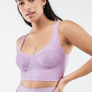 Fabletics Purple Charolette Low Impact Corset Style Sports Bra